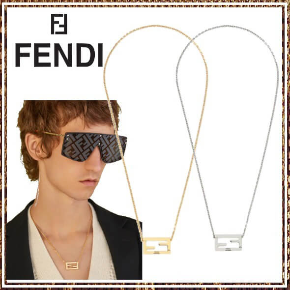 フェンディ ネックレス コピー FENDI 幾何学的FFモチーフ チェーンネックレス