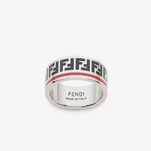 フェンディ 指輪 偽物 FENDI★真鍮メタル★FFロゴ★レッドライン★リング 指輪