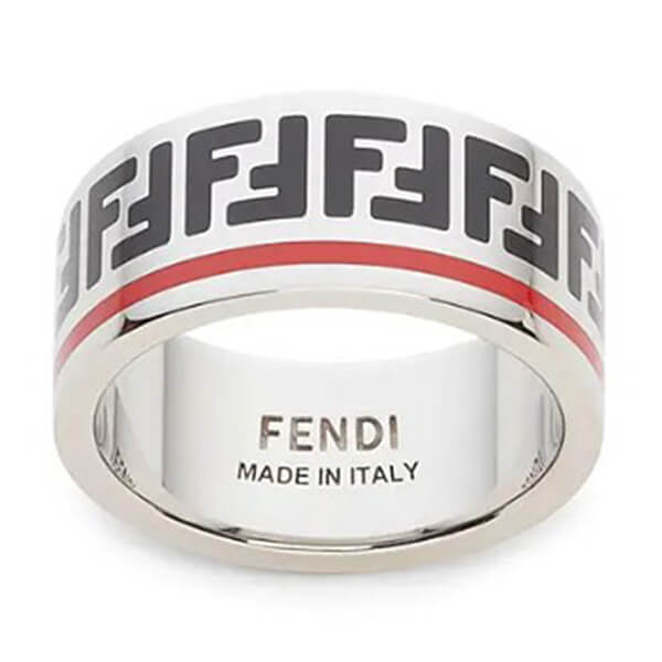 フェンディ 指輪 偽物 FENDI★真鍮メタル★FFロゴ★レッドライン★リング 指輪