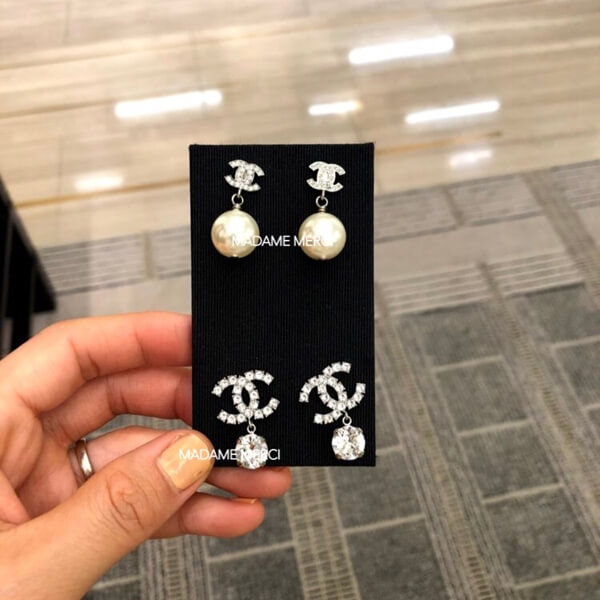 ャネル ピアス コピー CHANEL CCマーク×クリスタル ピアス