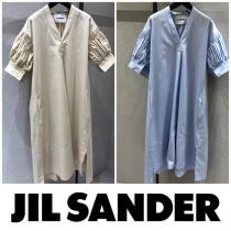 ジルサンダー ドレス コピー Jil Sander 2020SS新作 Vネック ドロップショルダー ドレス