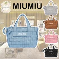 【MiuMiu】編み込みナッパレザー☆ミュウミュウ ミニハンドバッグ コピー*5BA170_2D8K