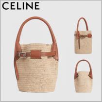 CELINE セリーヌ かごバッグ コピー ビッグバッグ ナノ バケット / ラフィア & カー...