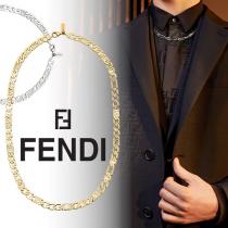 FENDI 20SS FFリンク チェーンネックレス ゴールド＆シルバー