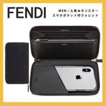 フェンディ モンスター 財布 コピー スマホも入る 真鍮の人気バグズアイ長財布