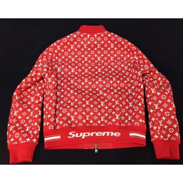 シュプリーム ルイ ヴィトン ジャケット 偽物 Supreme Vuitton Leather Blousonレザー コラボ ジャケット ボックスロゴ スウェット モノグラム 赤1A3FBI