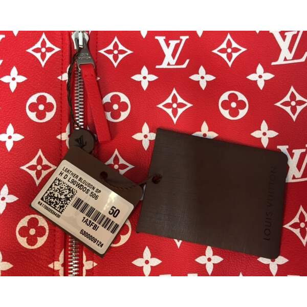 シュプリーム ルイ ヴィトン ジャケット 偽物 Supreme Vuitton Leather Blousonレザー コラボ ジャケット ボックスロゴ スウェット モノグラム 赤1A3FBI