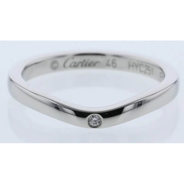 カルティエ リング コピー Cartier カーブデザイン プラチナ リング ダイアモンド 3P-Diamond　Platinaumリング