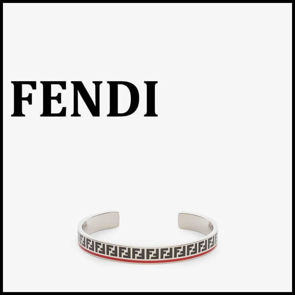 フェンディ ブレスレット コピー FENDI ロゴブレスレット シルバーカラー FF