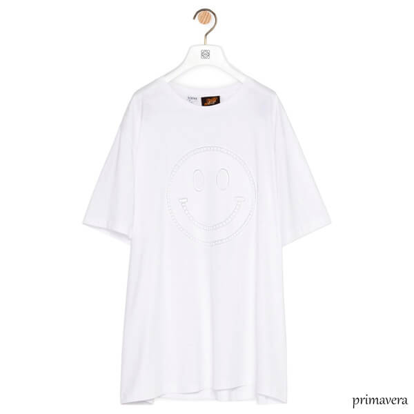 LOEWE ロエベ tシャツ 偽物 スマイル コットンTシャツ