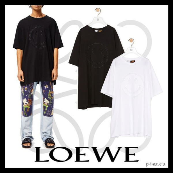 LOEWE ロエベ tシャツ 偽物 スマイル コットンTシャツ