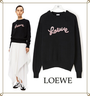 LOEWE ロエベ トレーナー コピー 刺繍ロゴ入り ラウンドネック セーター S540333X771100