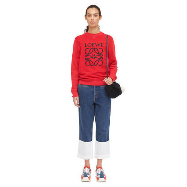 【18AW NEW】ロエベ トレーナー コピーLOEWE_women/Anagram Sweatshirt スウェット/レッド