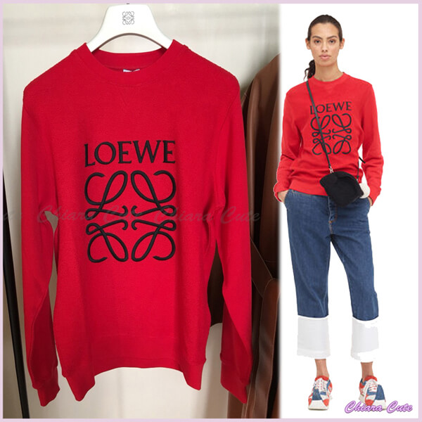 【18AW NEW】ロエベ トレーナー コピーLOEWE_women/Anagram Sweatshirt スウェット/レッド