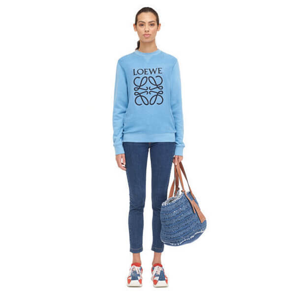 LOEWE ロエベ トレーナー 偽物_women/Anagram Sweatshirt スウェット/ブルー