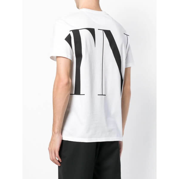 20SS【VALENTINO ヴァレンティノ Tシャツ コピー】マクロVLTN Tシャツコットンクルーネック SV3MG14D57F0BO