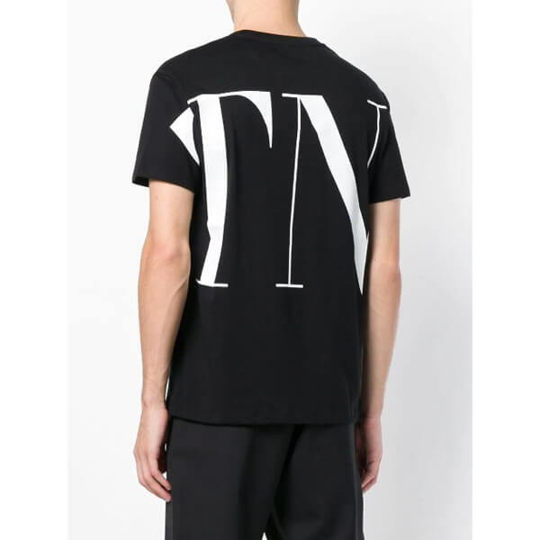 20SS【VALENTINO ヴァレンティノ Tシャツ コピー】マクロVLTN Tシャツコットンクルーネック SV3MG14D57F0BO