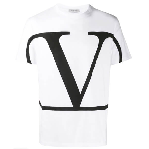 VALENTINO ヴァレンティノ Tシャツ コピー☆Vロゴ コットン Tシャツ