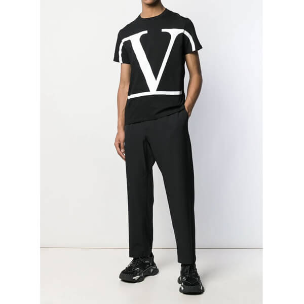 VALENTINO ヴァレンティノ Tシャツ コピー☆Vロゴ コットン Tシャツ