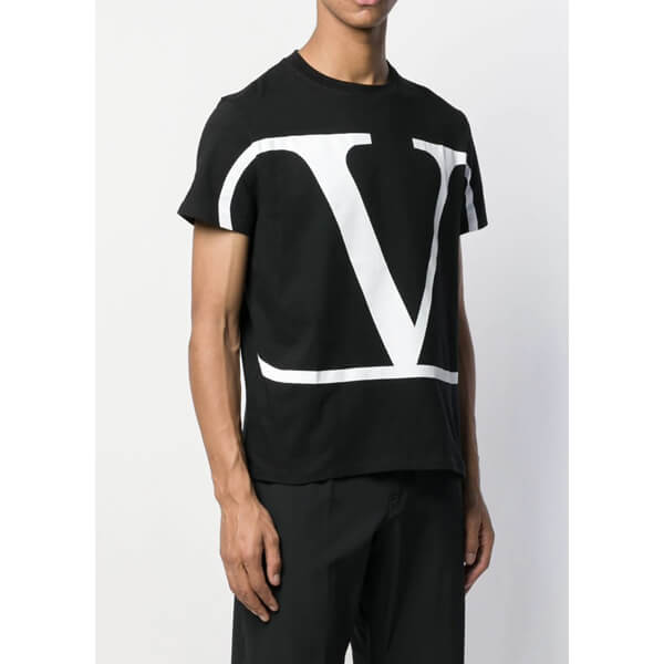 VALENTINO ヴァレンティノ Tシャツ コピー☆Vロゴ コットン Tシャツ