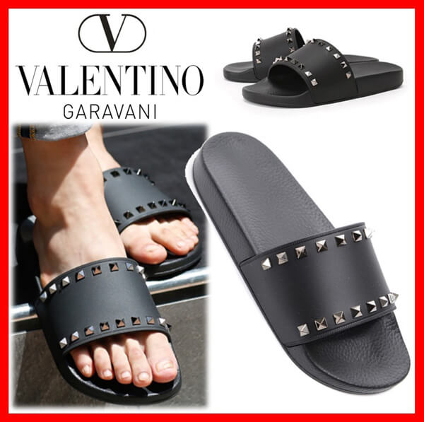 【VALENTINO ヴァレンティノ サンダル コピー】rockstud slides 0873 JGC