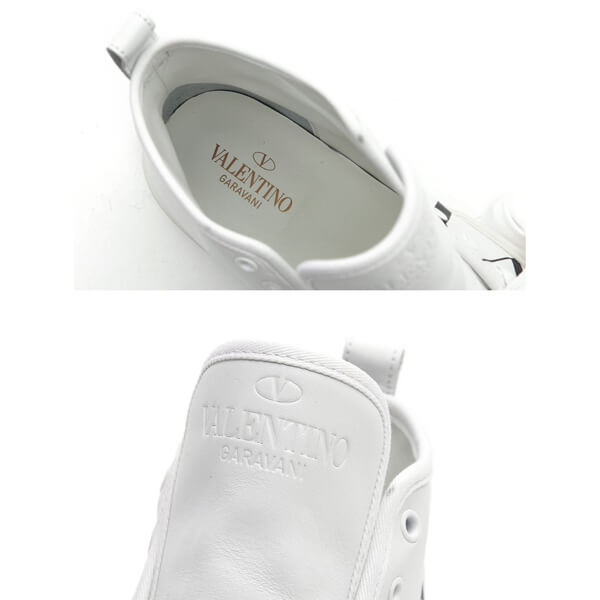 VALENTINO VLTN ヴァレンティノ ハイカット スニーカー コピー レザー_WHITE