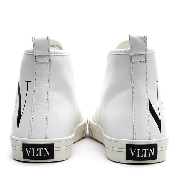 VALENTINO VLTN ヴァレンティノ ハイカット スニーカー コピー レザー_WHITE