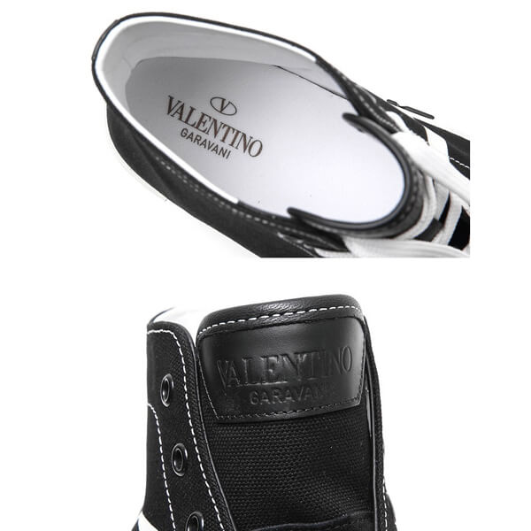 VALENTINO 19AW V logo ヴァレンティノ ハイカット スニーカー 偽物_BLACK