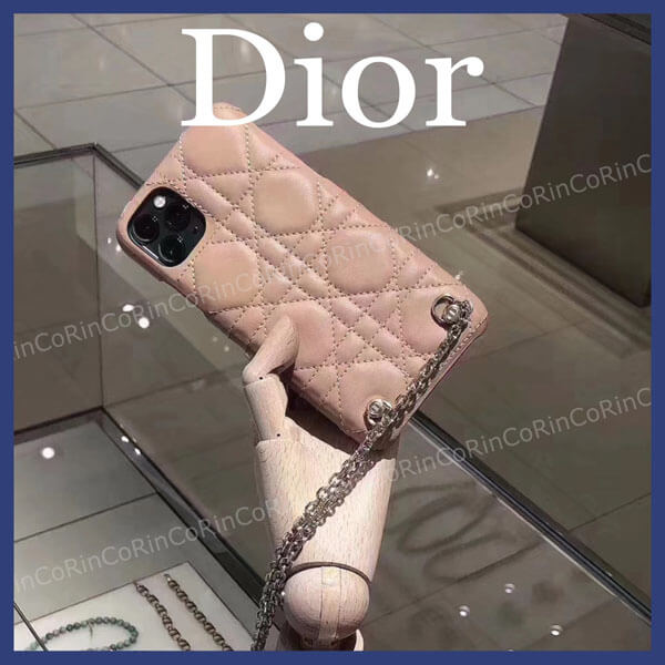 【入手困難】DIOR ディオール iphoneケース 偽物 LADY DIOR iPhoneケース チェーン付き S0742ONMJ_M59P