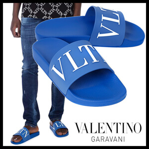 夏らしい鮮やかカラーヴァレンティノ サンダル 偽物【VALENTINO】19SS/VLTN ラバー ロゴサンダル/Blue RY0S0873SYE CT6