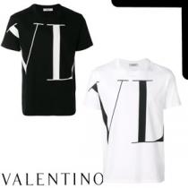 20SS【VALENTINO ヴァレンティノ Tシャツ コピー】マクロVLTN Tシャツコットン...