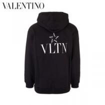 VALENTINO ヴァレンティノ パーカー コピー♪ VLTNロゴ スウェットパーカー(ブラッ...