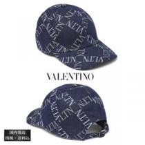 VALENTINO ヴァレンティノ キャップ コピー ロゴ ジャカード デニム キャップ ネイビ...