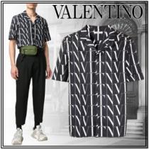 VALENTINO VLTN ヴァレンティノ シャツ コピータイムズ プリント コットン ロゴ UV3AA7696G50NI