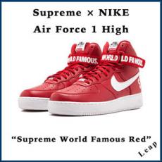 【SUPREME x NIKE】シュプリーム x ナイキ スニーカー コピー 激レア Supreme Air Force 1 High "World Famous Red" 698696 610