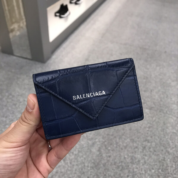 新作★BALENCIAGA★ コピーPapier mini wallet クロコダイル★3つ折り財布/クロコ3914460R70N4260