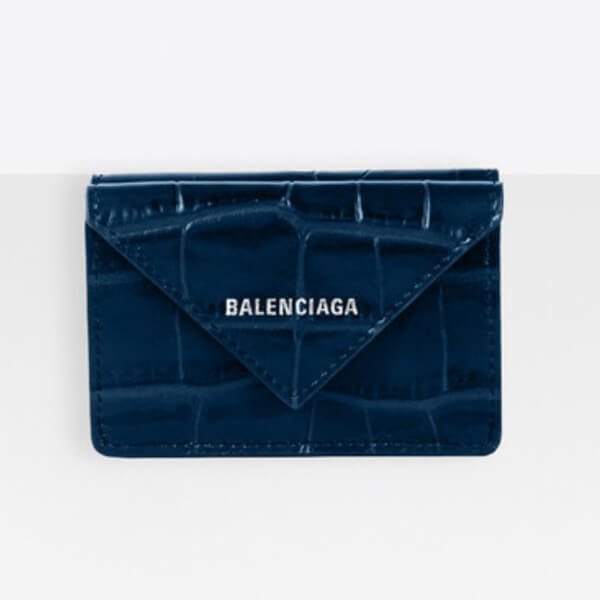 新作★BALENCIAGA★ コピーPapier mini wallet クロコダイル★3つ折り財布/クロコ3914460R70N4260