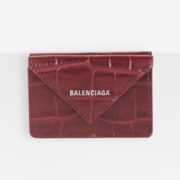 新作★BALENCIAGA★ コピーPapier mini wallet クロコダイル★3つ折り財布/クロコ3914460R70N4260