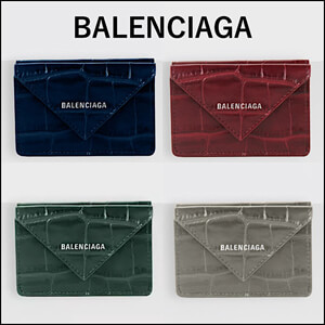 新作★BALENCIAGA★ コピーPapier mini wallet クロコダイル★3つ折り財布/クロコ3914460R70N4260