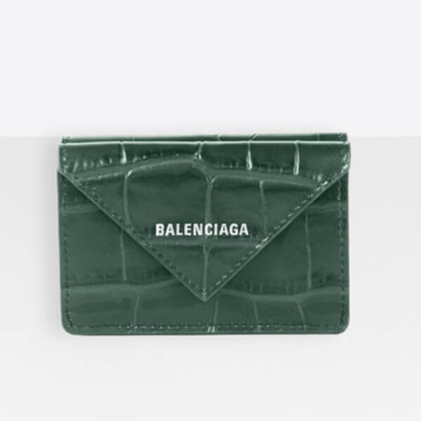 新作★BALENCIAGA★ コピーPapier mini wallet クロコダイル★3つ折り財布/クロコ3914460R70N4260