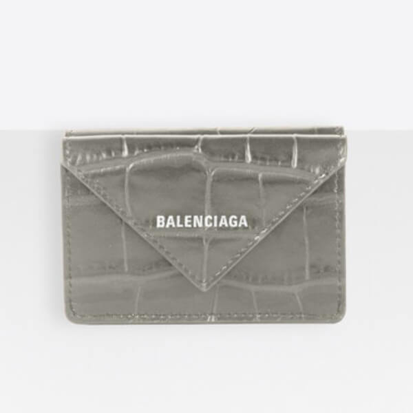 新作★BALENCIAGA★ コピーPapier mini wallet クロコダイル★3つ折り財布/クロコ3914460R70N4260