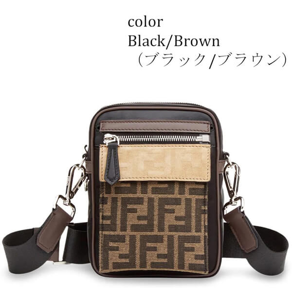 FENDI◎スーパーコピーFF ジャカード モノグラム ナイロン&レザー メッセンジャーバッグ 7VA488A7UWF19A5