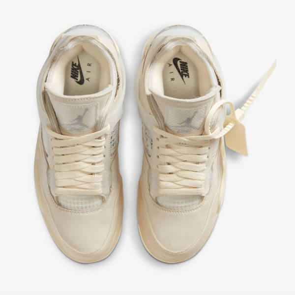 ナイキ オフ ホワイト スニーカー コピー ウィメンズ エアジョーダン ４ レトロ セイル コラボ Nike x Off-White Wmns Air Jordan 4 Retro Sail  CV9388-100