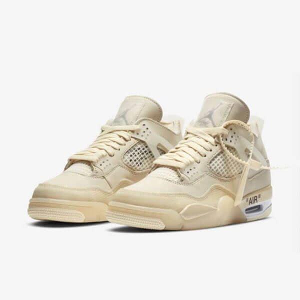 ナイキ オフ ホワイト スニーカー コピー ウィメンズ エアジョーダン ４ レトロ セイル コラボ Nike x Off-White Wmns Air Jordan 4 Retro Sail  CV9388-100