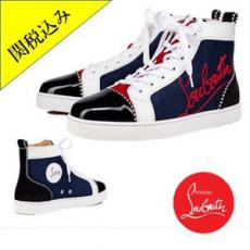 関税込! Christian Louboutin レプリカNavy Louis ハイカット スニーカー 1200894CMA3