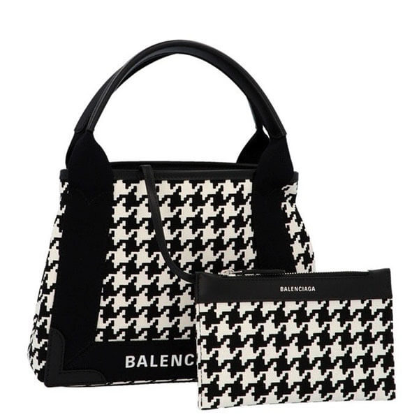 バレンシアガ トートバッグ コピー Balenciaga ネイビー カバ XS ハウンドトゥース