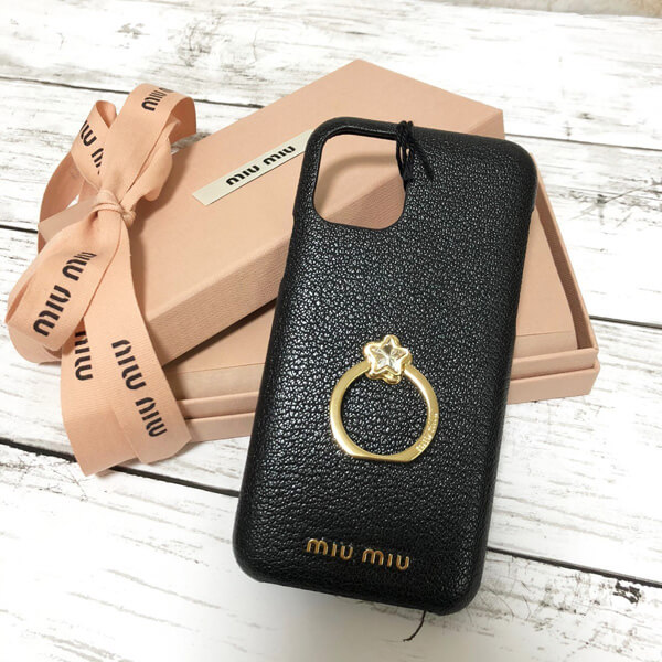 miumiu iphoneケース コピー スターリング付き iPhone11 Proケース5ZH113_2D7L