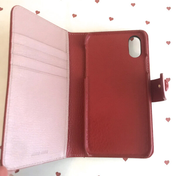 miumiu iphoneケース コピー Miu Miu 手帳タイプ iPhone X/XS対応ケース マドラ11スレザー9