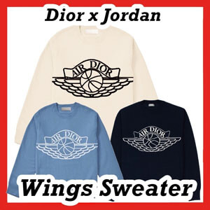 ディオール ナイキ コピー Dior x NIKE Air Jordan Wings Sweater NATURAL