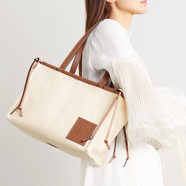 ∞∞ LOEWE ∞∞ロエベ クッショントート コピー Cushion small leather-trimmed canvas Tote bag 330.02AA93